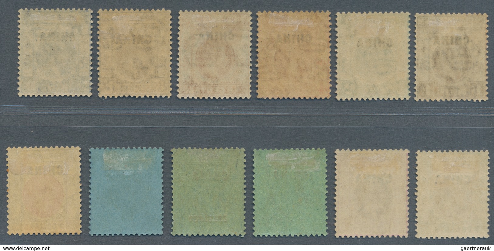 Britische Post In China: 1917/21, KGV Wmkd. Crown CA Seriffed, 1 C.-$10 Cpl., The 30 C., 50 C. Emera - Autres & Non Classés