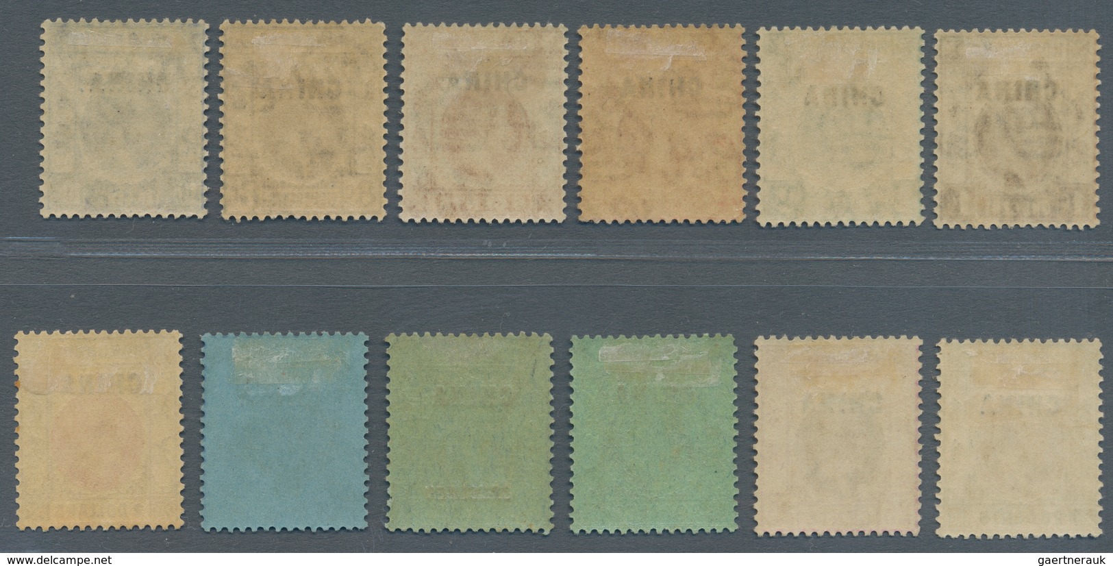 Britische Post In China: 1917/21, KGV Wmkd. Crown CA Seriffed, 1 C.-$10 Cpl., The 30 C., 50 C. Emera - Other & Unclassified