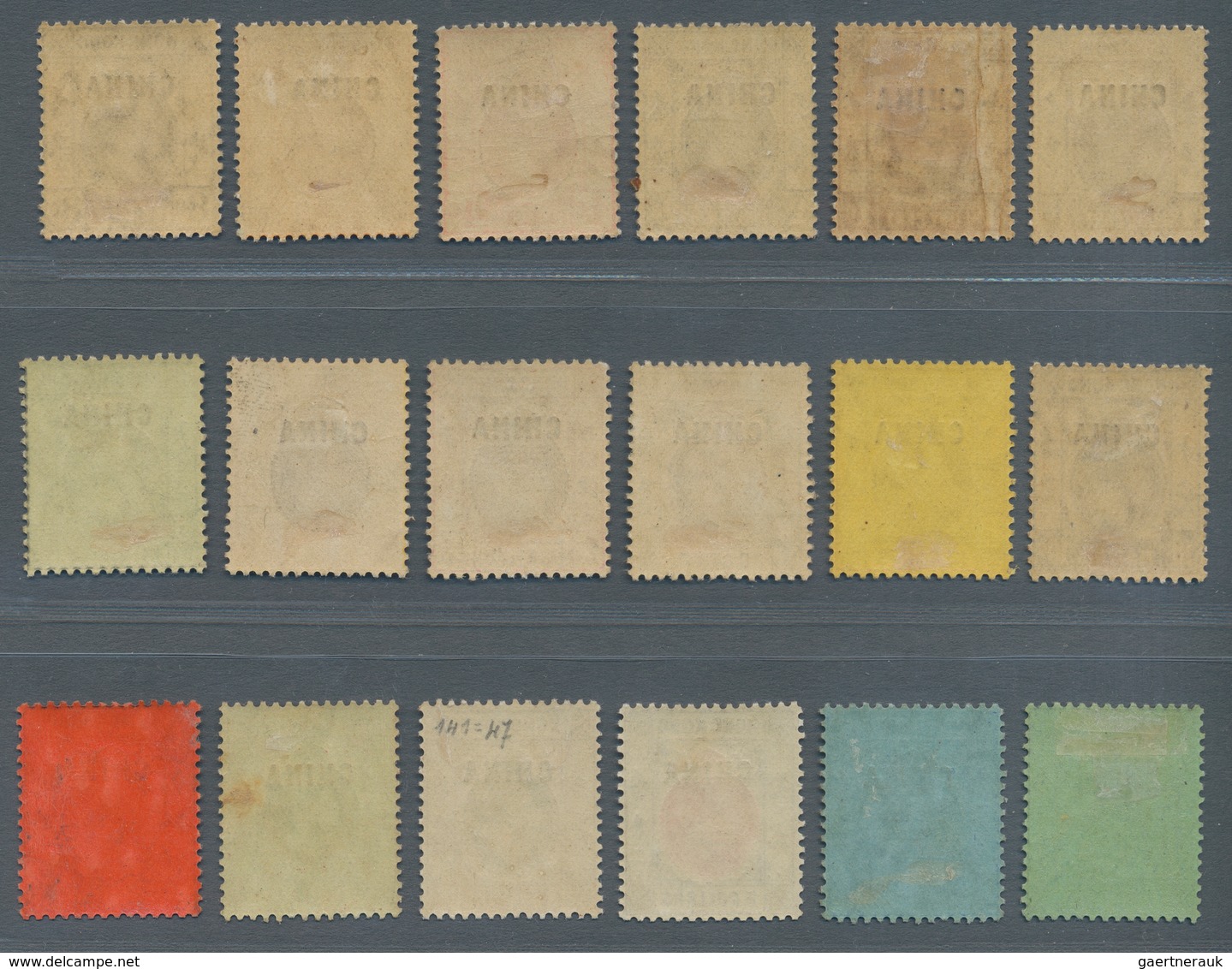 Britische Post In China: 1917/21, KGV Wmkd. Crown CA Seriffed, 1 C.-$10 Cpl., The 30 C., 50 C. Emera - Autres & Non Classés