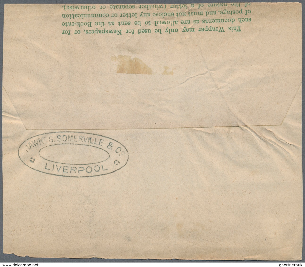 Großbritannien - Ganzsachen: 1877. Postal Stationery News-band Wrapper ½d Green Upgraded With SG 44, - 1840 Enveloppes Mulready