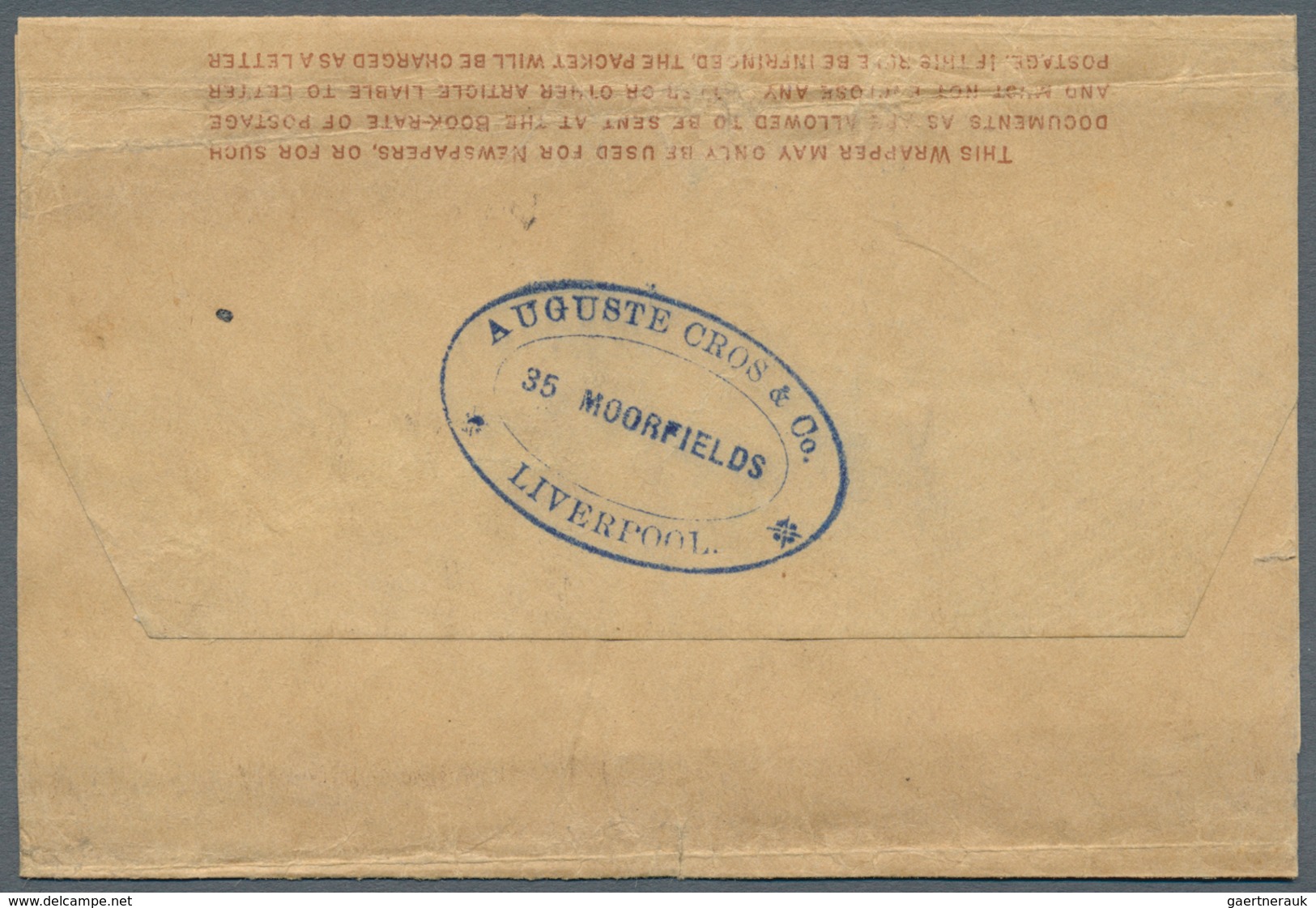 Großbritannien - Ganzsachen: 1893. Great Britain Postal Stationery ½d Brown Wrapper Addressed To Dak - 1840 Mulready Envelopes & Lettersheets