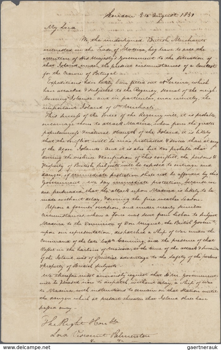 Großbritannien - Besonderheiten: 1831, Handwritten Letter From The "Foreign Office" Sigend By Lord V - Autres & Non Classés