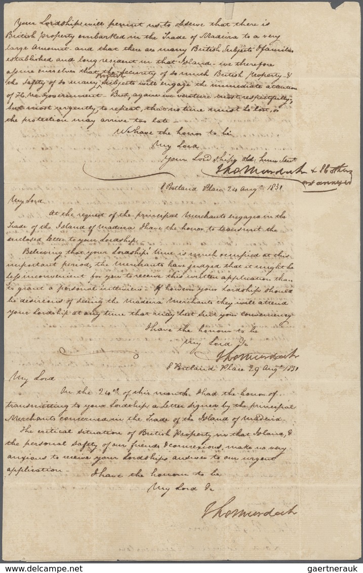 Großbritannien - Besonderheiten: 1831, Handwritten Letter From The "Foreign Office" Sigend By Lord V - Autres & Non Classés