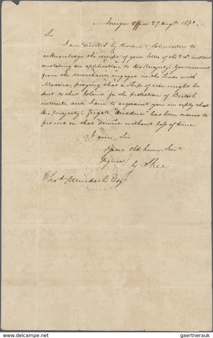 Großbritannien - Besonderheiten: 1831, Handwritten Letter From The "Foreign Office" Sigend By Lord V - Sonstige & Ohne Zuordnung