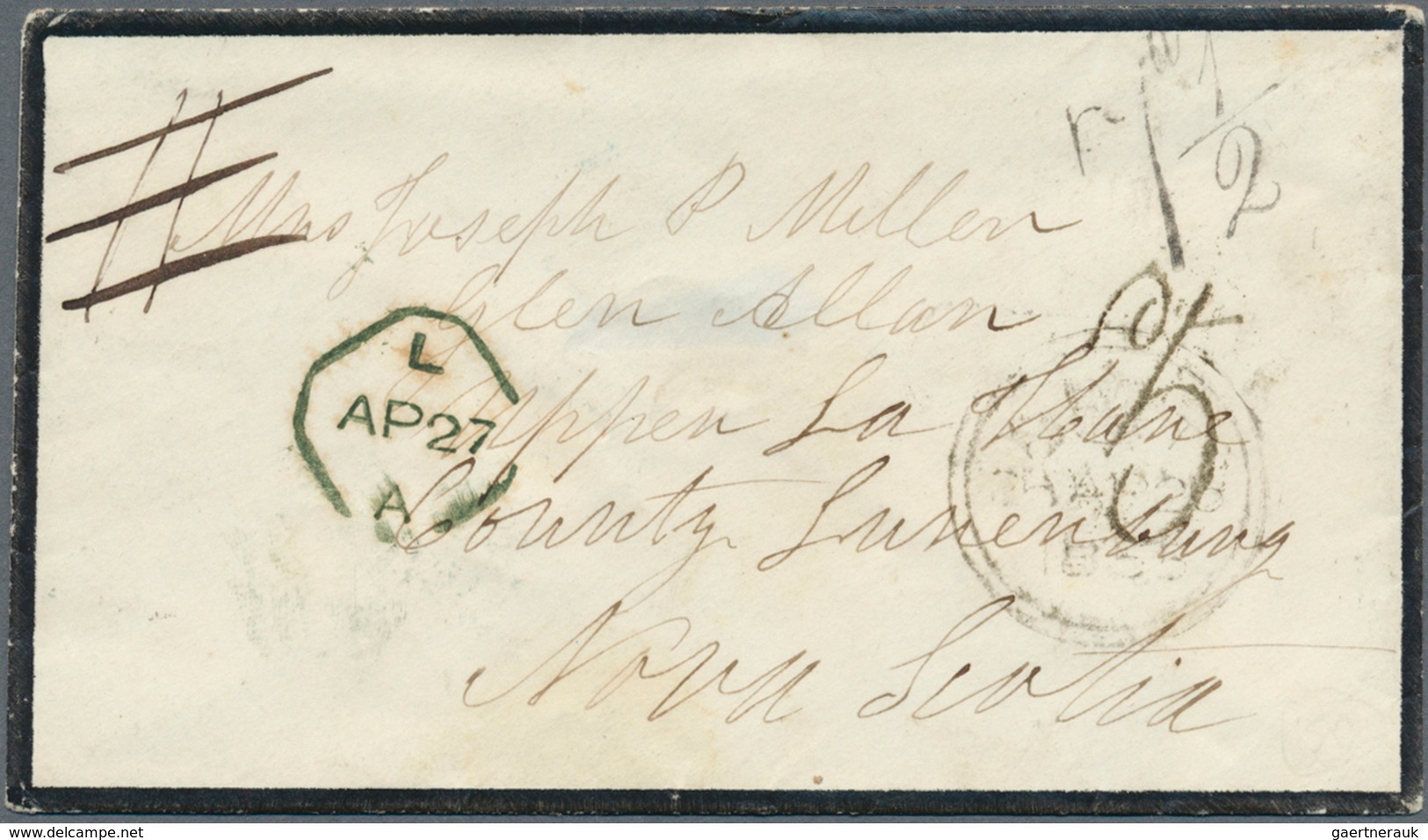 Großbritannien - Besonderheiten: 1854/1855, Shipletter From Swansea, Wales To Bridgewater, Nova Scot - Other & Unclassified