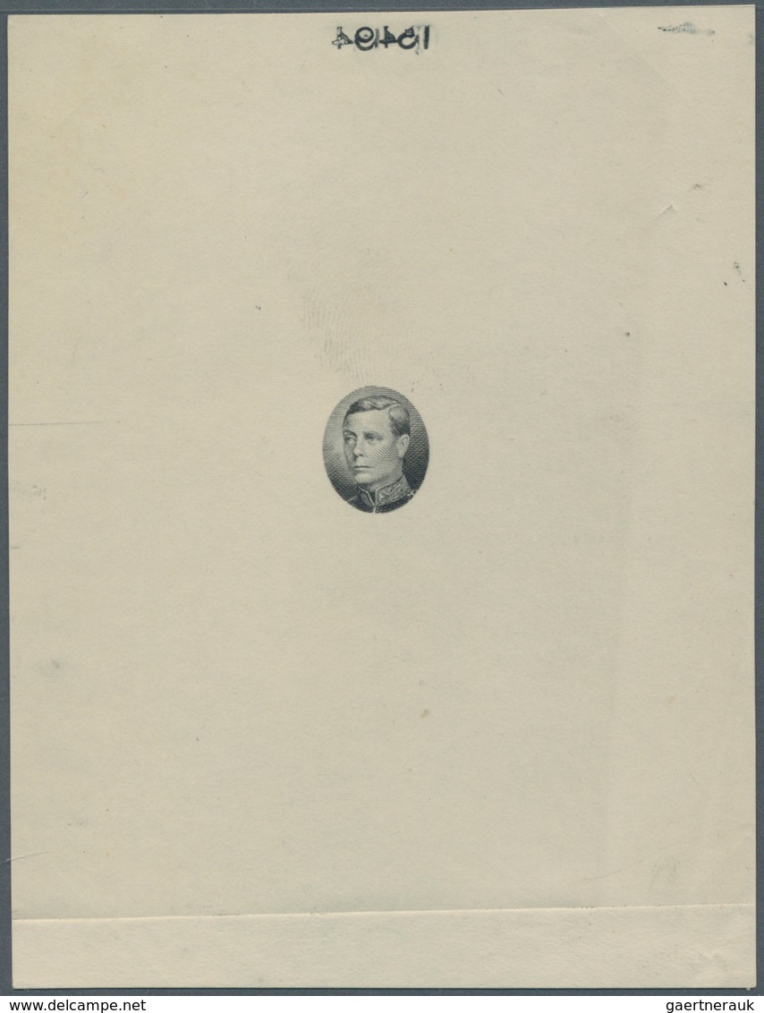 Großbritannien - Besonderheiten: 1936, PROOF Of The Head Of KGVIII In Black On Thin Ungummed Paper N - Autres & Non Classés