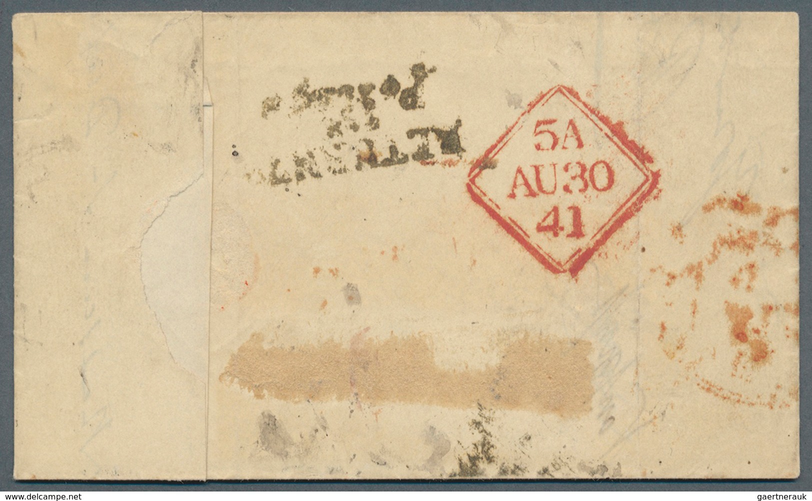 Irland: 1841. Folded Letter Sheet Written From Dublin Dated '30th Aug 1841' Addressed To Germany Wit - Briefe U. Dokumente