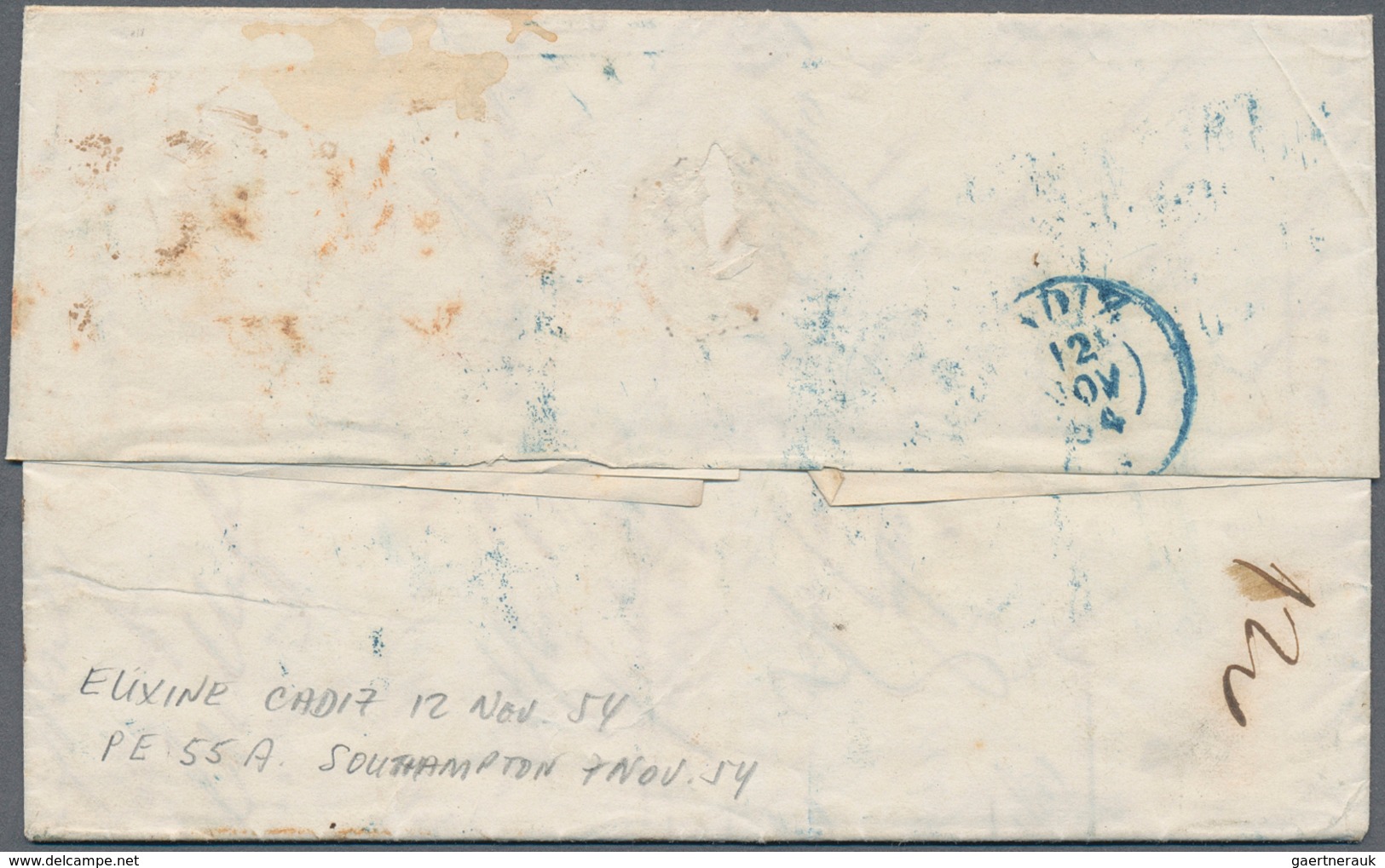 Irland: 1854. Stampless Envelope Written From Dublin Dated '4th Nov 1854' Addressed To Jerez De La F - Lettres & Documents