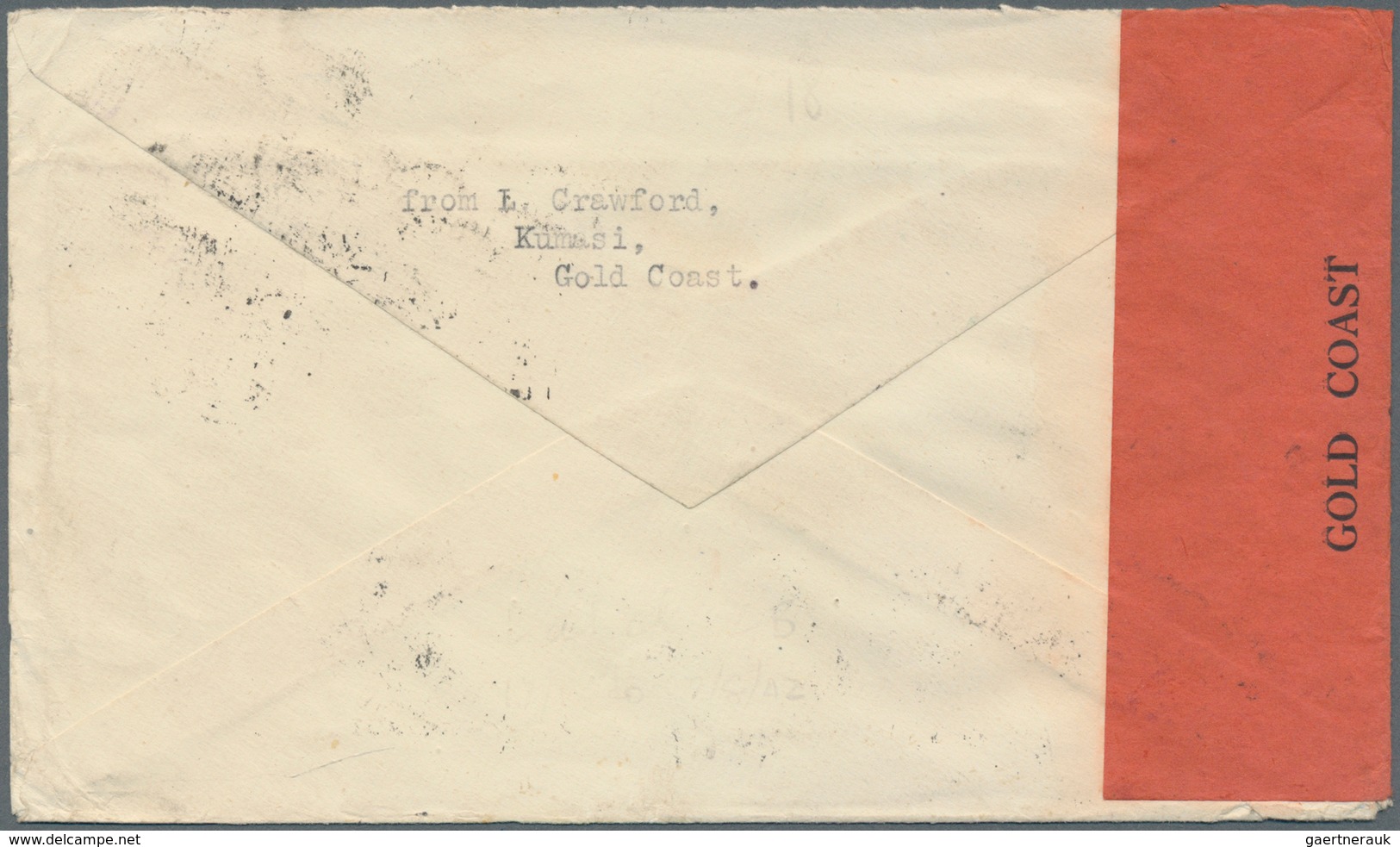 Irland - Portomarken: 1942. Envelope Addressed To Ireland Bearing Gold Coast SG 124, 3d Blue Tied By - Portomarken