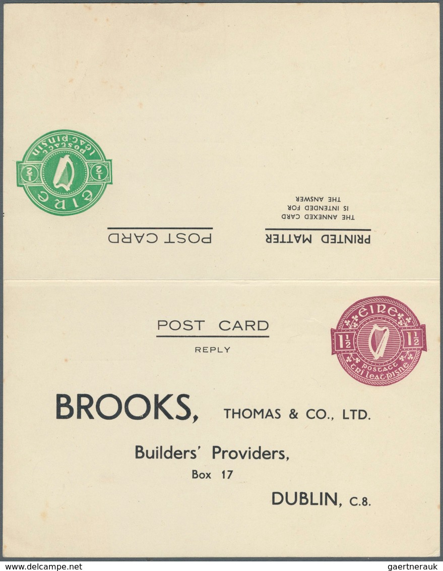 Irland - Ganzsachen: Brooks,, Thomas & Co.: 1946, 1/2 D. Pale Green And 1 1/2 D. Pale Violet Double - Ganzsachen