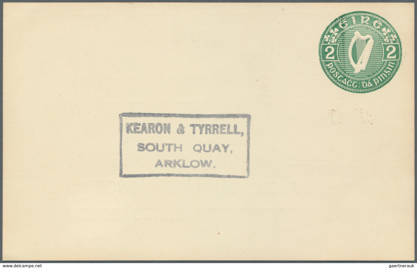 Irland - Ganzsachen: ESSO: 1960, 2 D. Olive Green Card, Unused And Second Card With Part Of An Indis - Postal Stationery