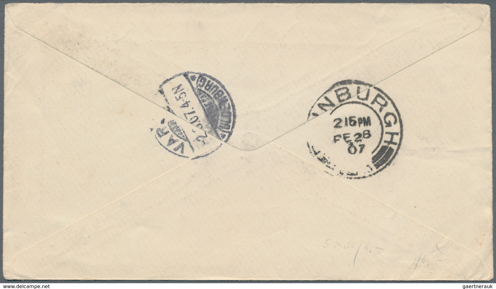 Island: 1907, 4a. Grey/rose, Multiple Franking Of Five Stamps (single And Strip Of Four) On Cover Fr - Autres & Non Classés