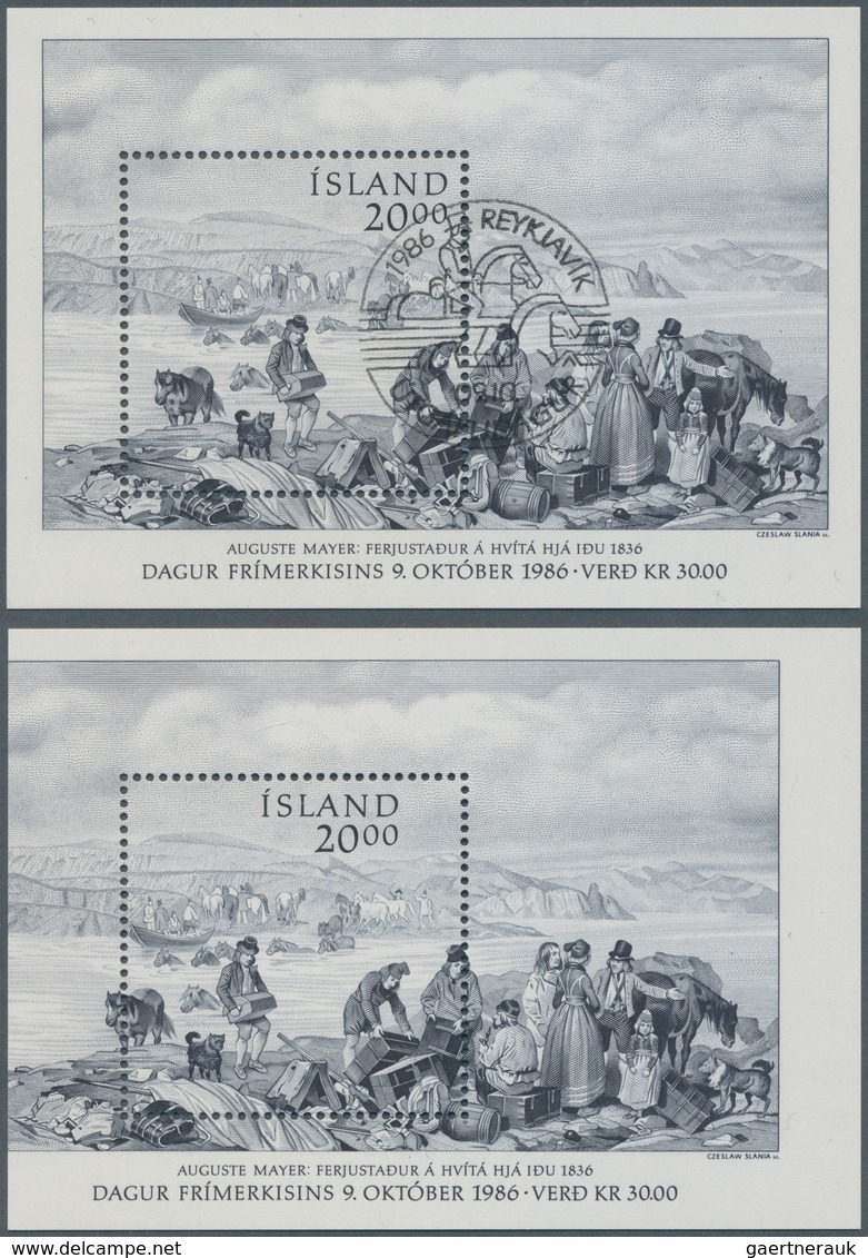 Island: 1986, 20 Kr Black Strongly Shifted Perforation, Mint Never Hinged, With Comparative Item - Sonstige & Ohne Zuordnung