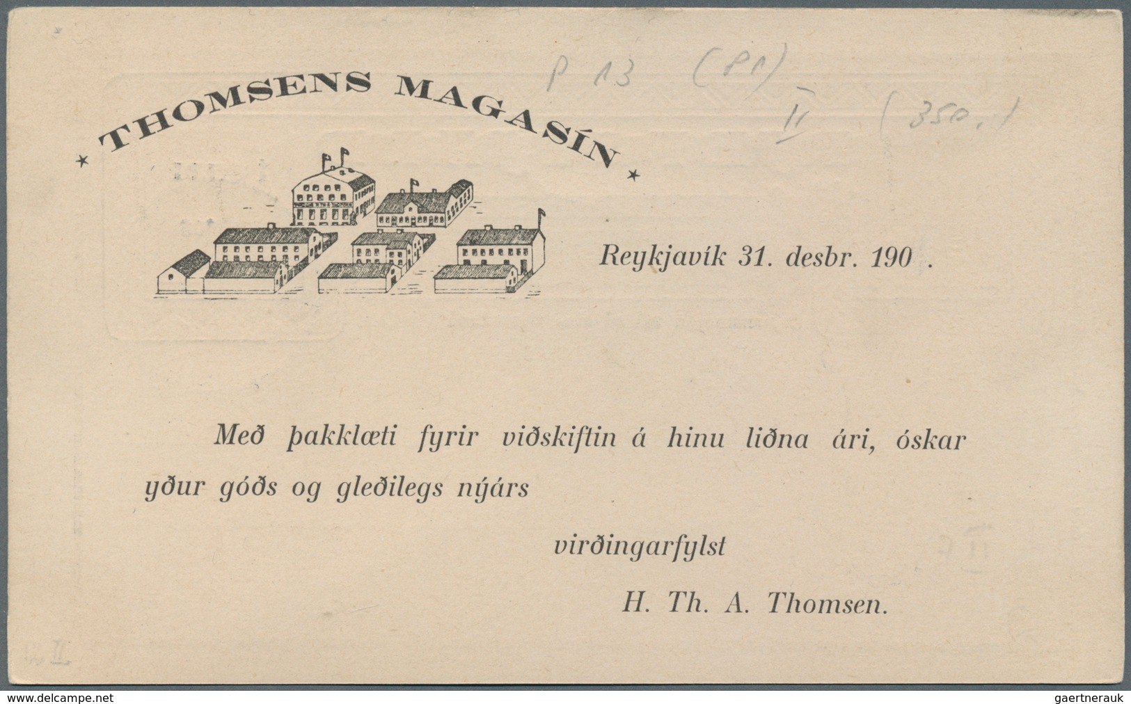 Island - Ganzsachen: 1902, Ganzsachen-Überdruckkarte 1 Gildi Mit Zweiseitigem Aufdruck, Rückseitig Z - Postal Stationery