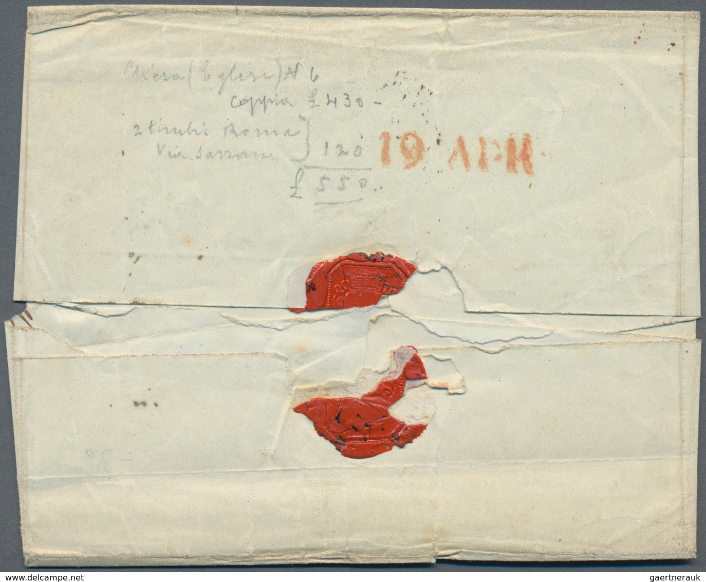 Italien - Altitalienische Staaten: Kirchenstaat: 1852, A Pair 5 Baj Black On Rose, Wide Margins All - Papal States