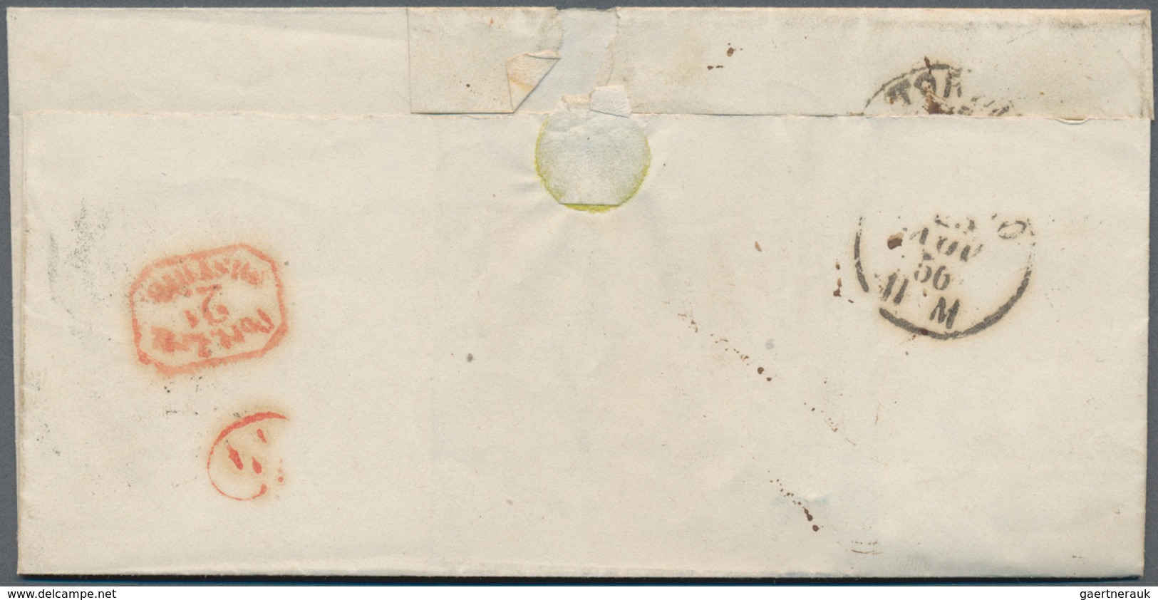Italien - Altitalienische Staaten: Kirchenstaat: 1852, Two Stamps 6 Baj. On Green-grey Paper (good/w - Papal States