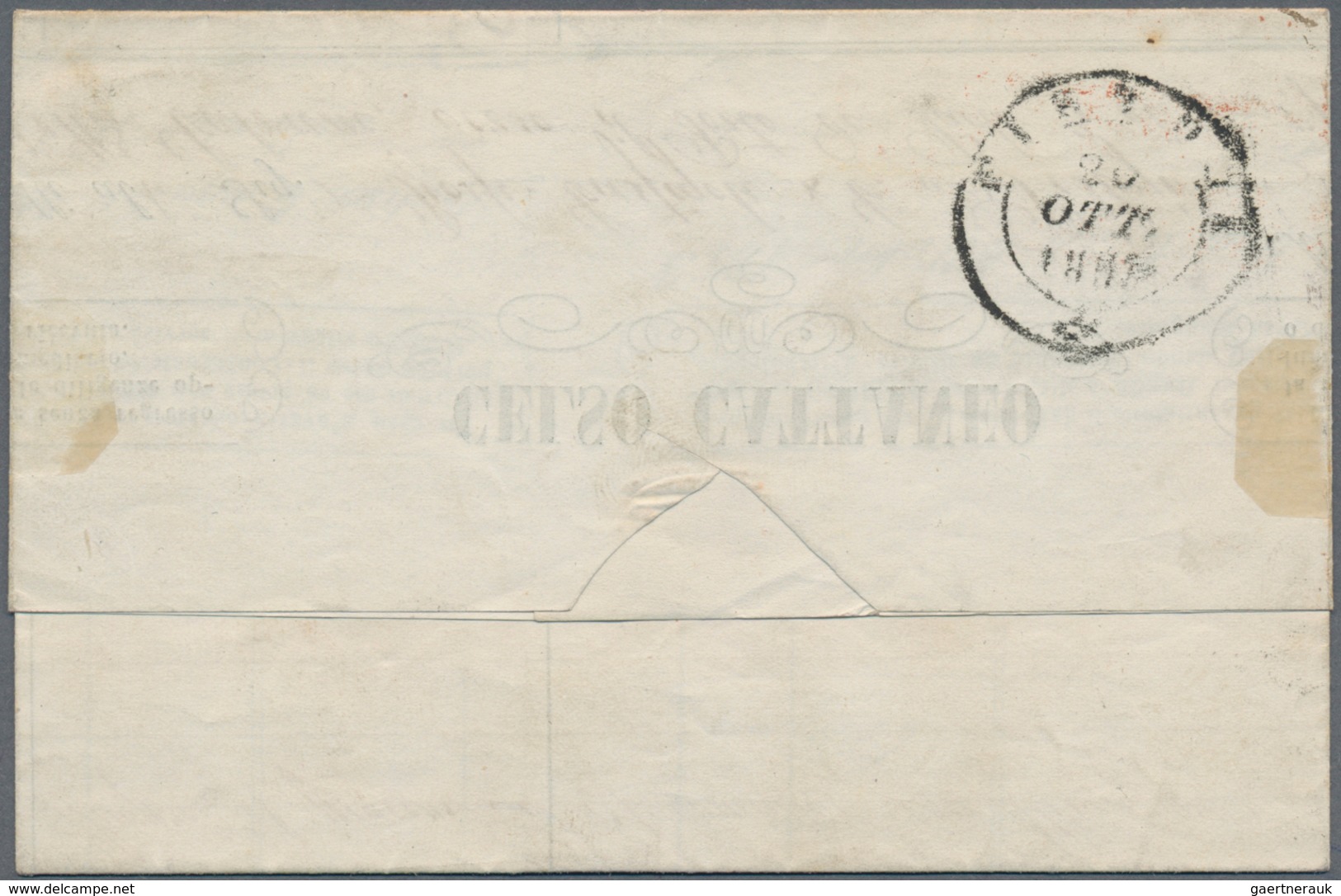 Italien - Altitalienische Staaten: Modena: 1853, 25 C Black On White Cancelled With Lines Stamp On F - Modène