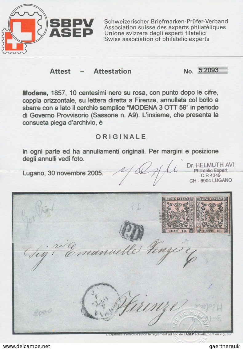 Italien - Altitalienische Staaten: Modena: 1859, PROVISIONAL GOVERNMENT PRECURSOR: Duchy Of Modena, - Modène