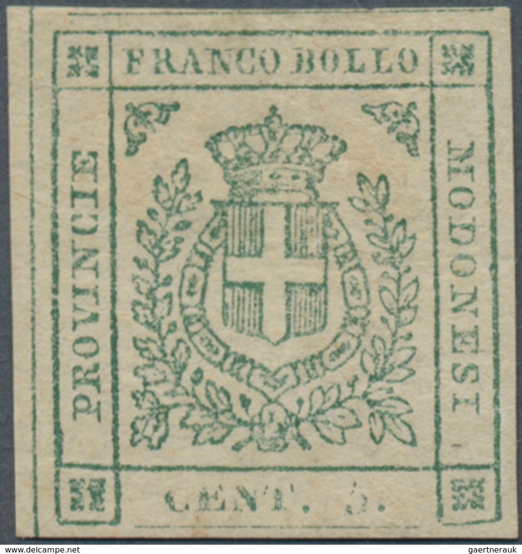 Italien - Altitalienische Staaten: Modena: 1859, 5c. Green, Fresh Colour And Full To Wide Margins Al - Modena