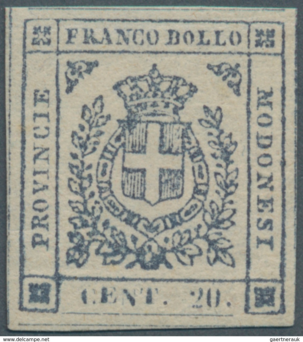Italien - Altitalienische Staaten: Modena: 1859, 20 Cent. Blue Violet Mint Never Hinged, Stamp With - Modène