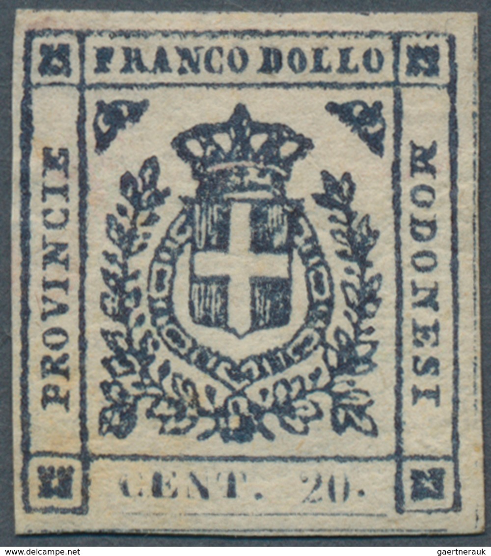 Italien - Altitalienische Staaten: Modena: 1859, 20c. Bluish Violet, Fresh Colour, Full Margins, Min - Modène