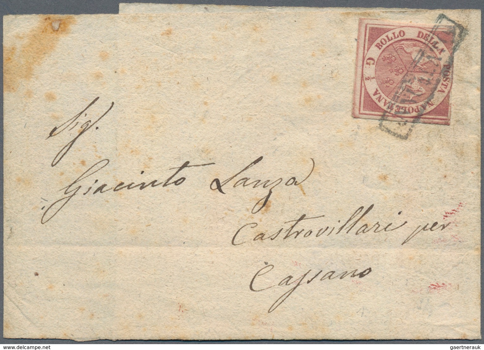 Italien - Altitalienische Staaten: Neapel: 1860, 1/2 Gr Deep Carmine, Plate II, Three Full Margins, - Neapel