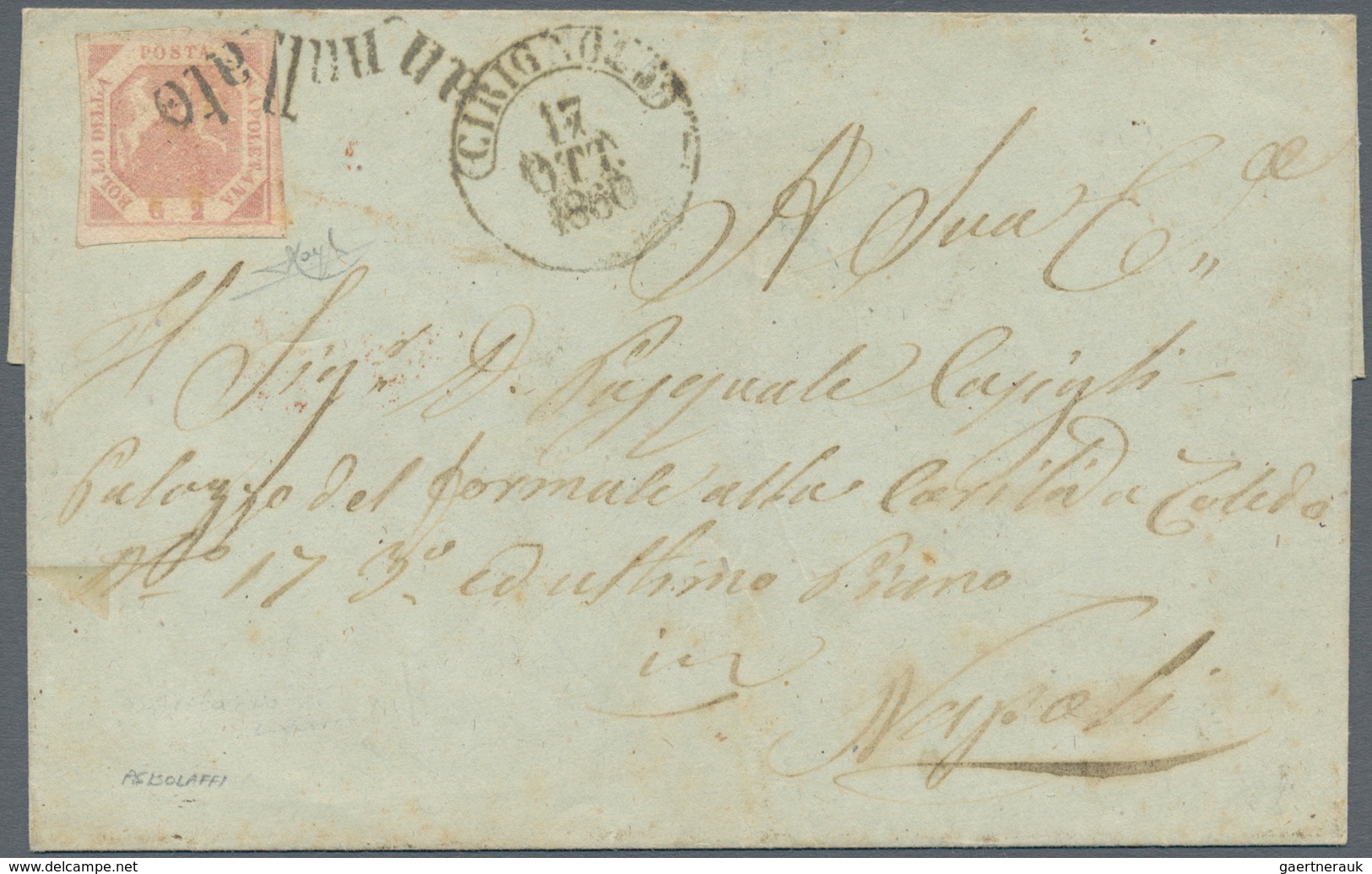 Italien - Altitalienische Staaten: Neapel: 1858, 2 Gr Light Rose, Full Margins, Tied By Wavy-line Ty - Naples