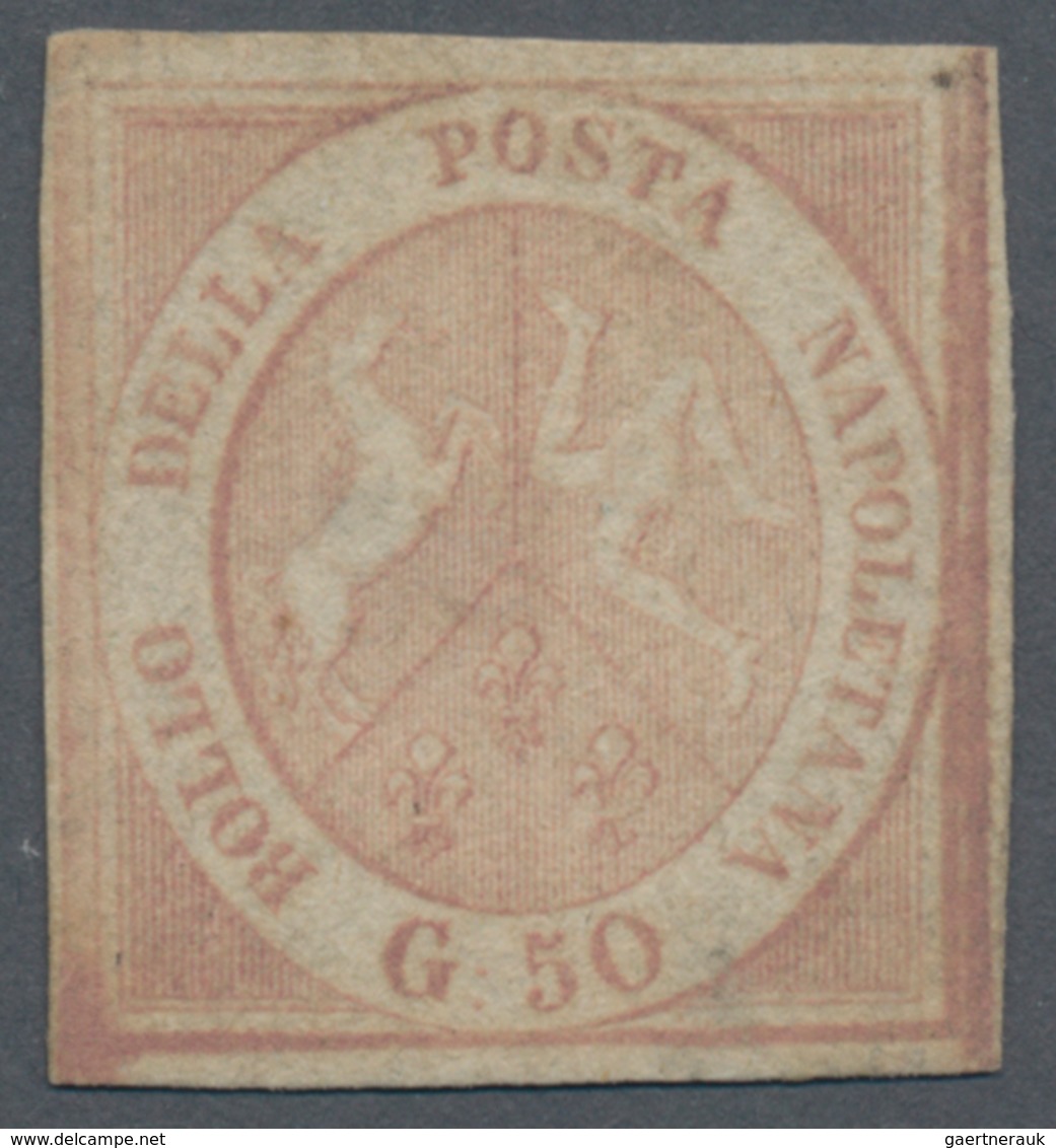 Italien - Altitalienische Staaten: Neapel: 1858, 50 Grana, Unused No Gum, Very Fine With Four Wide M - Naples