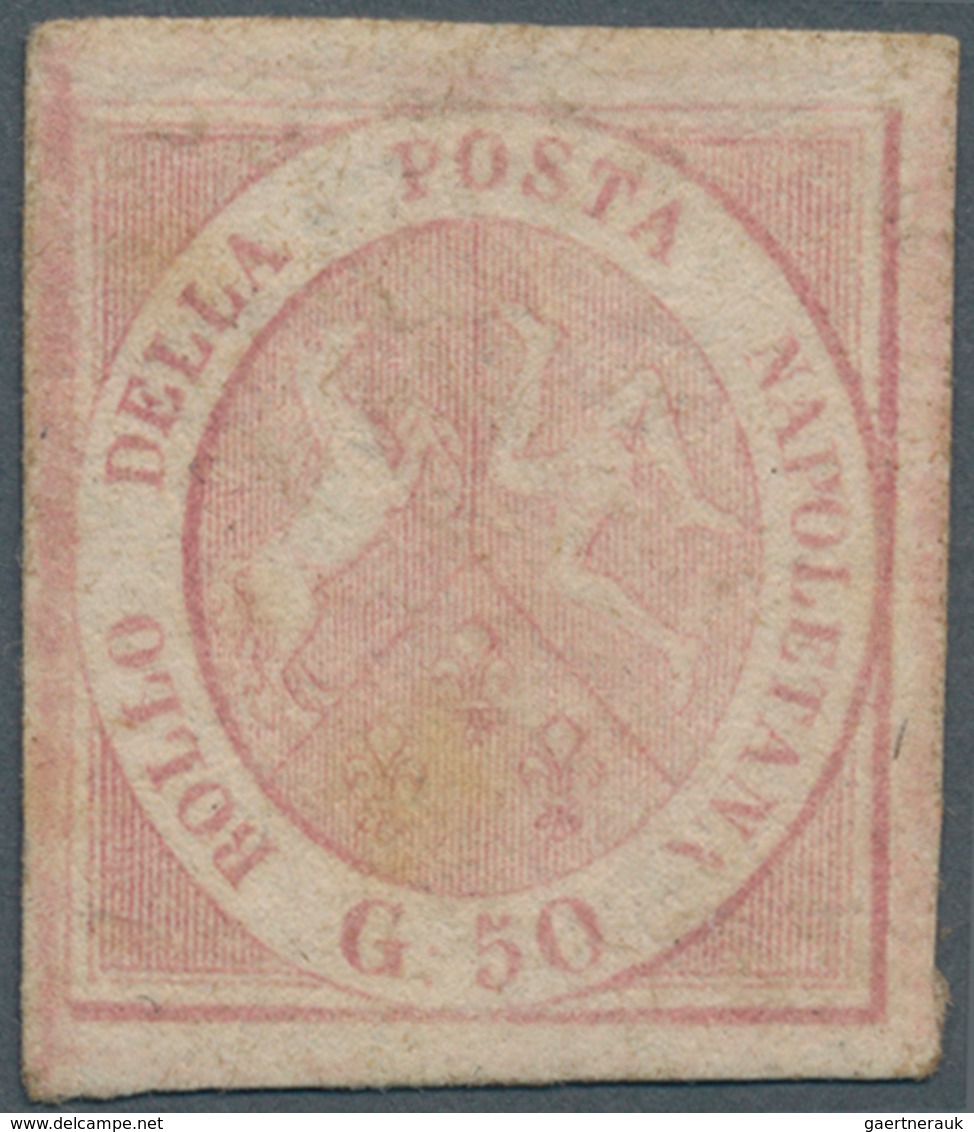 Italien - Altitalienische Staaten: Neapel: 1858, 50 Grana Light Pink Carmine Unused Without Gum, All - Naples