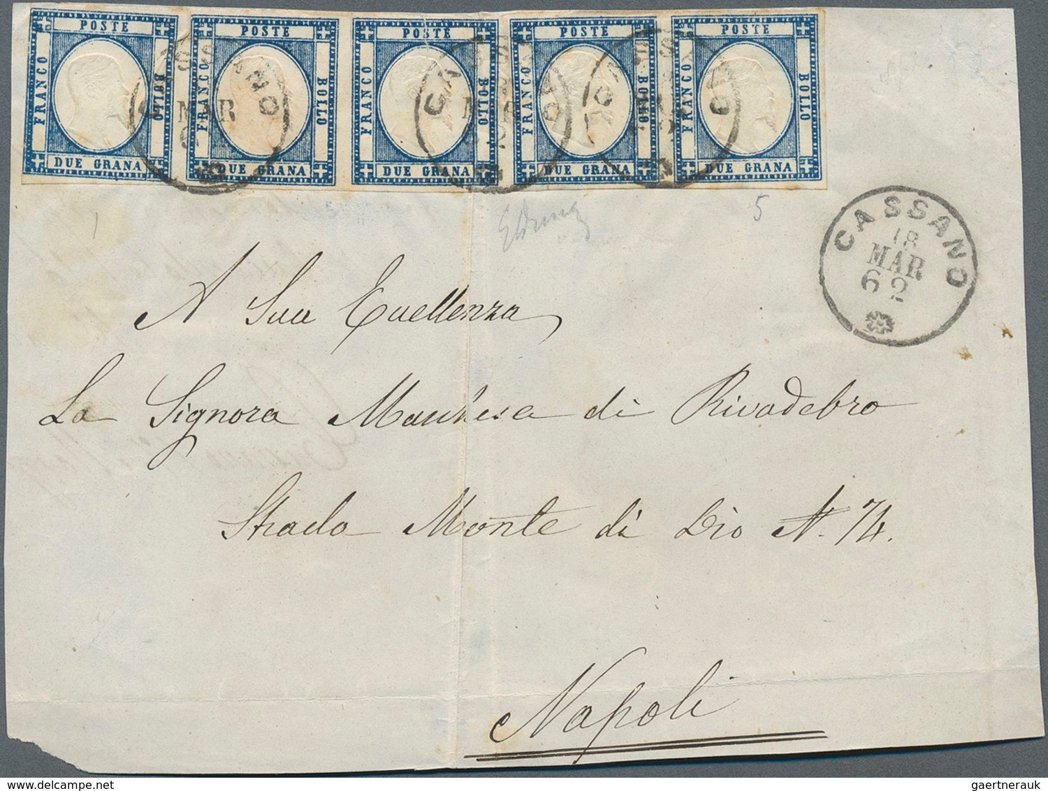 Italien - Altitalienische Staaten: Neapel: 1861, Italy - Province Of Naples: 2 Gr Deep Blue, Horizon - Neapel