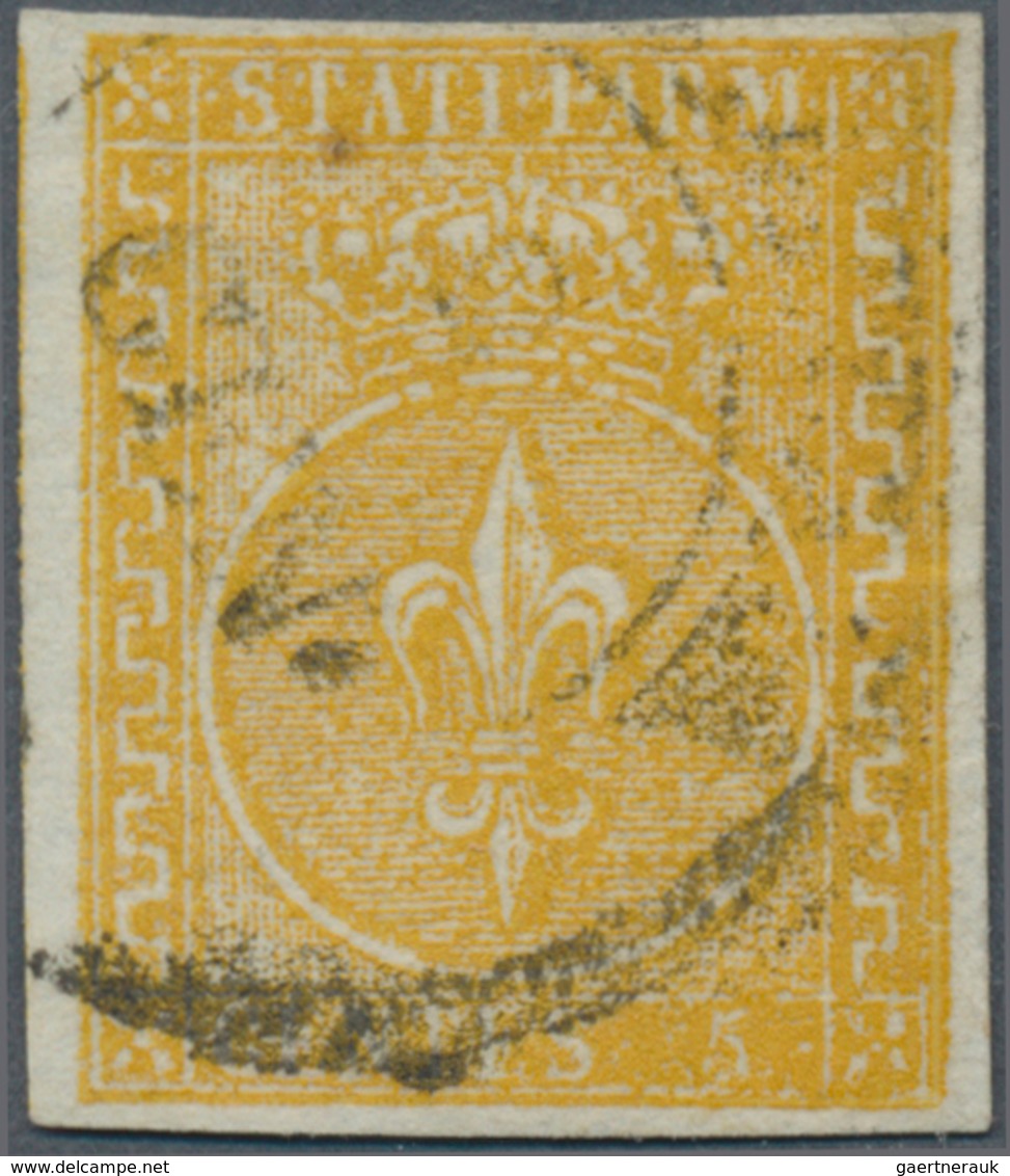 Italien - Altitalienische Staaten: Parma: 1853, 5c. Yellow-orange, Bright Colour, Full To Large Marg - Parma