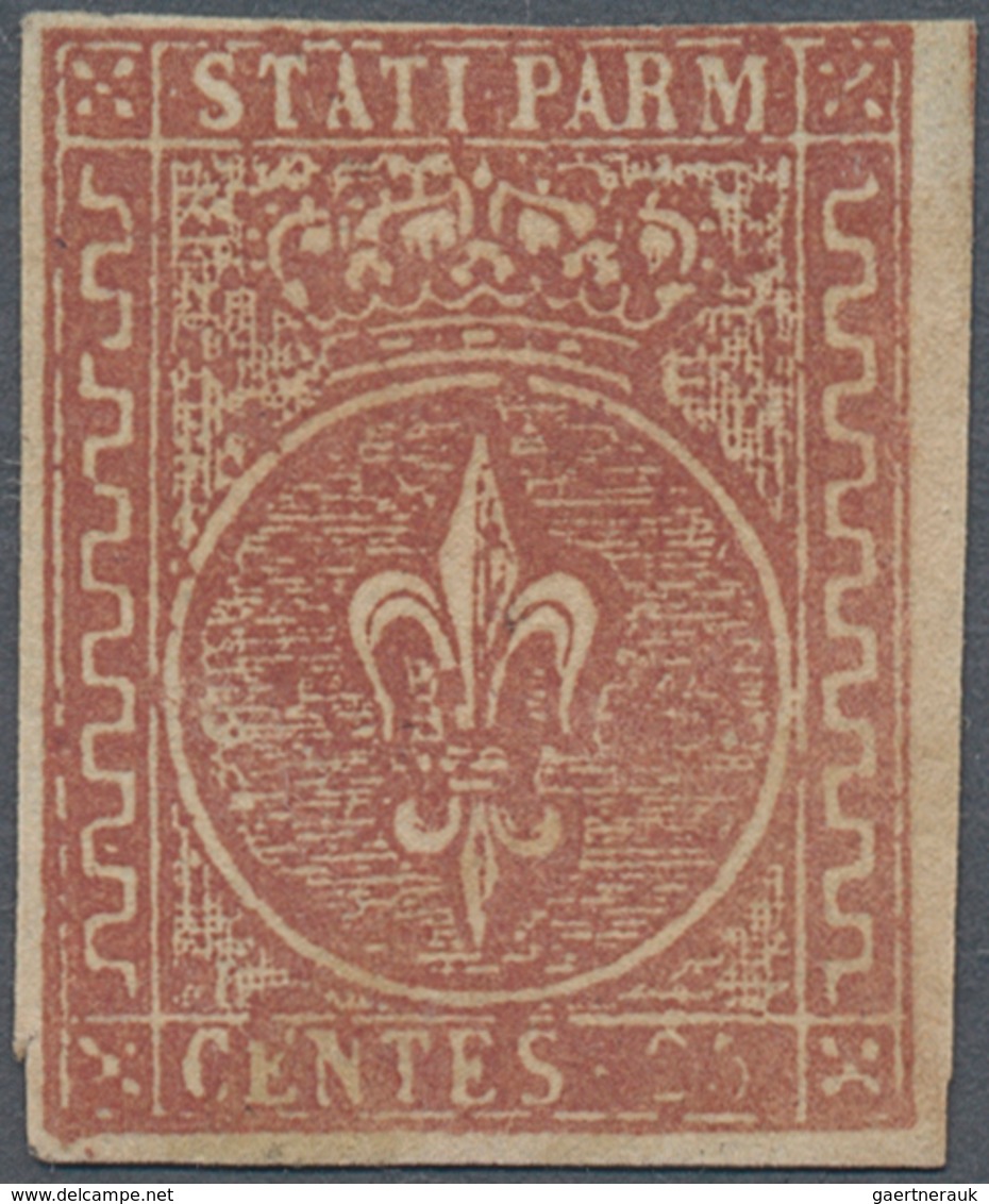 Italien - Altitalienische Staaten: Parma: 1855, 25 C Red-brown, Even To Full Margins, Mint Without G - Parme