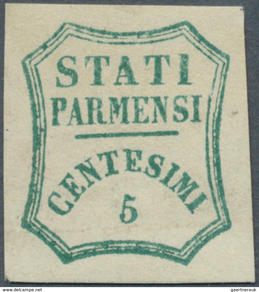 Italien - Altitalienische Staaten: Parma: 1859, Provisional Government, 5 C Deep Blue-green, Mint Wi - Parme