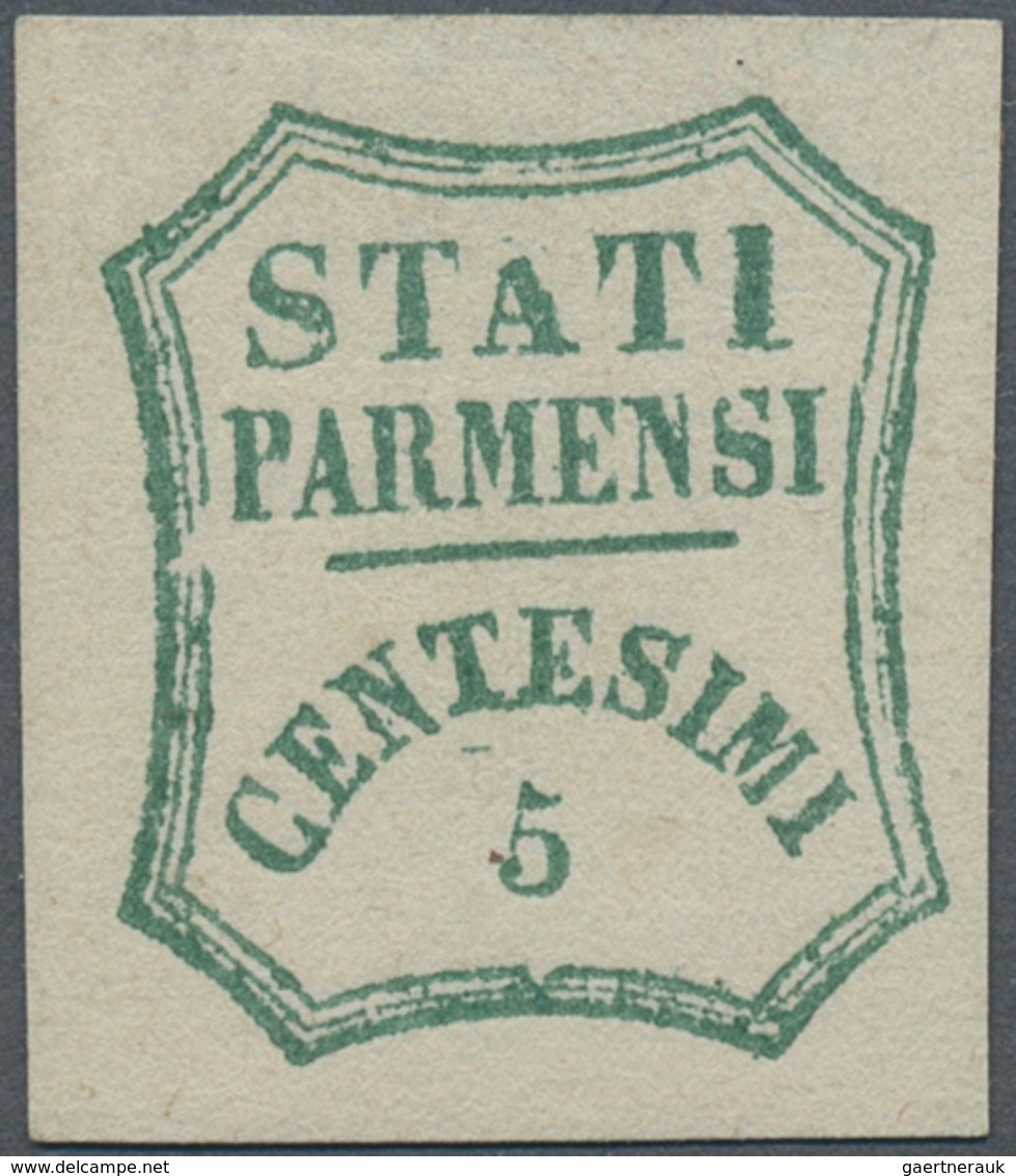 Italien - Altitalienische Staaten: Parma: 1859, Octagonal Shield 5 C Blue-green MINT NEVER HINGED OR - Parme