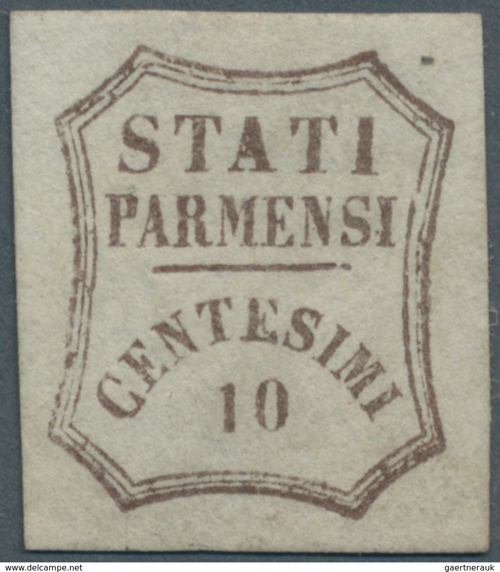 Italien - Altitalienische Staaten: Parma: 1859, 10 C Dark Brown Mint With Full Original Gum And Hing - Parme