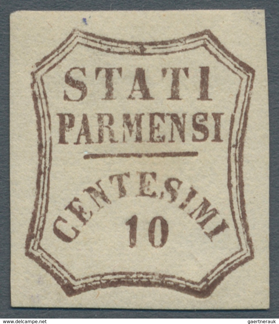 Italien - Altitalienische Staaten: Parma: 1859, Provisorische Regierung 10 Cent. Braun, * Prachtwert - Parma