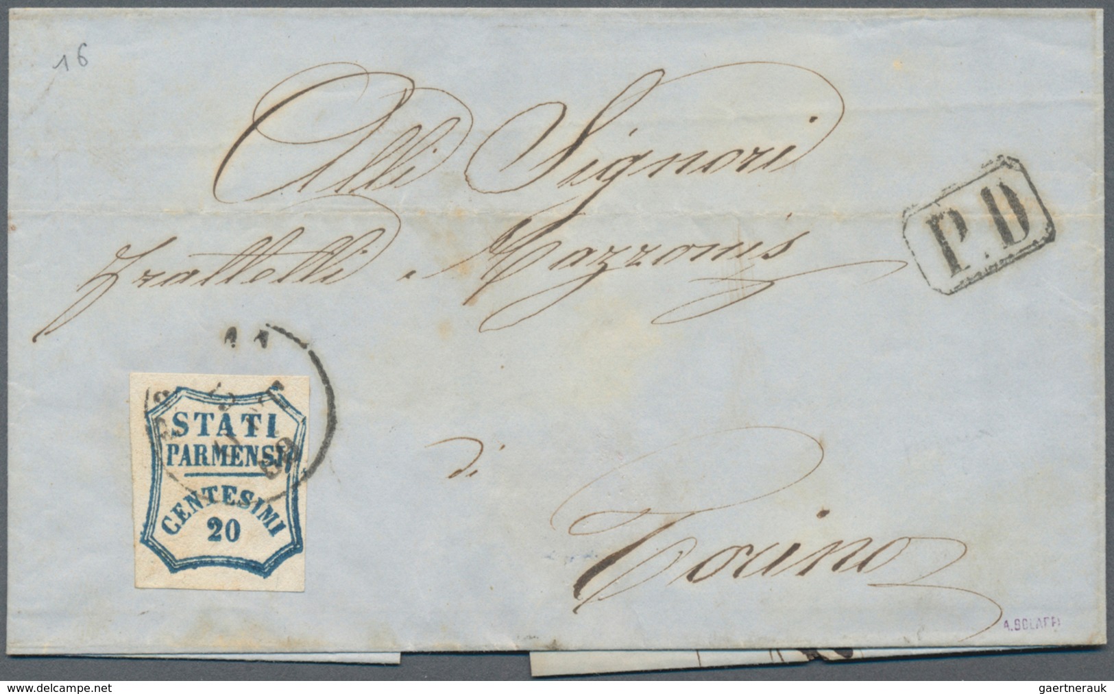 Italien - Altitalienische Staaten: Parma: 1859: 20 Centesimi "Governo Provvisorio", Tied By Cds "PAR - Parme