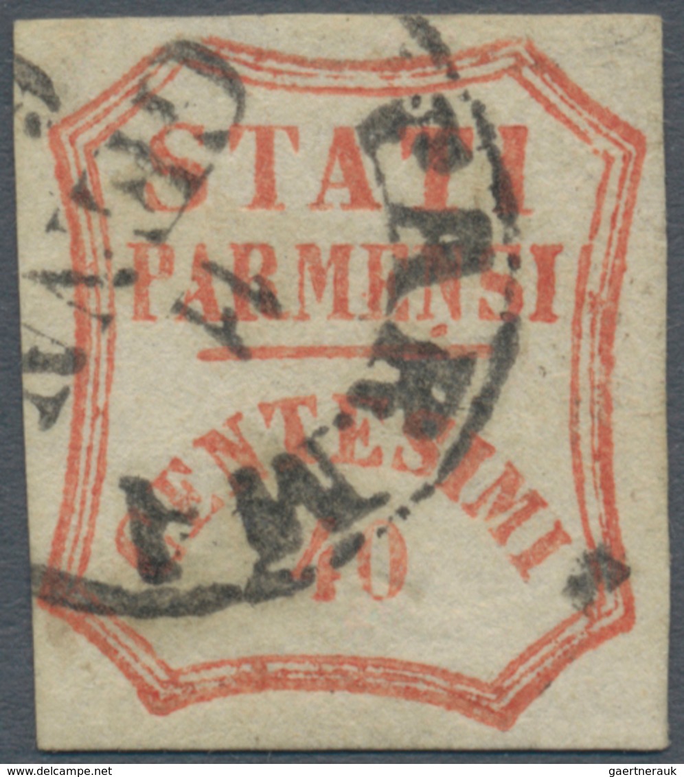 Italien - Altitalienische Staaten: Parma: 1859, Provisional Government, 40 Cents Vermilion, Cancelle - Parma