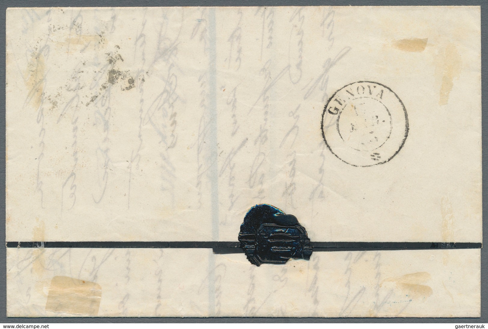 Italien - Altitalienische Staaten: Sardinien: 1854, 20 C Blue, Wide Margins All Around, Single Frank - Sardinien