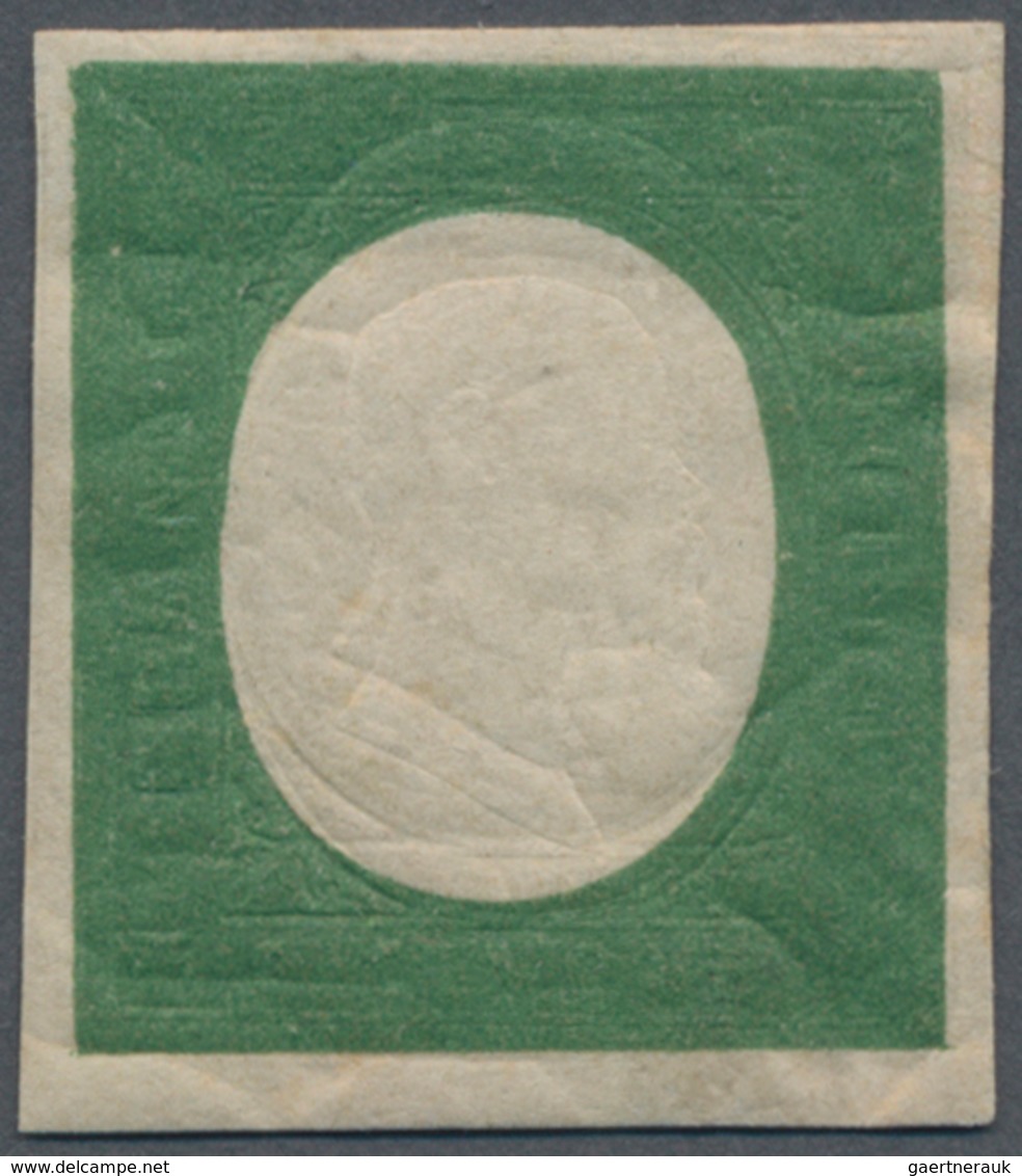 Italien - Altitalienische Staaten: Sardinien: 1854, 5 C Green, Not Issued Stamps Like The 3rd Emissi - Sardinia