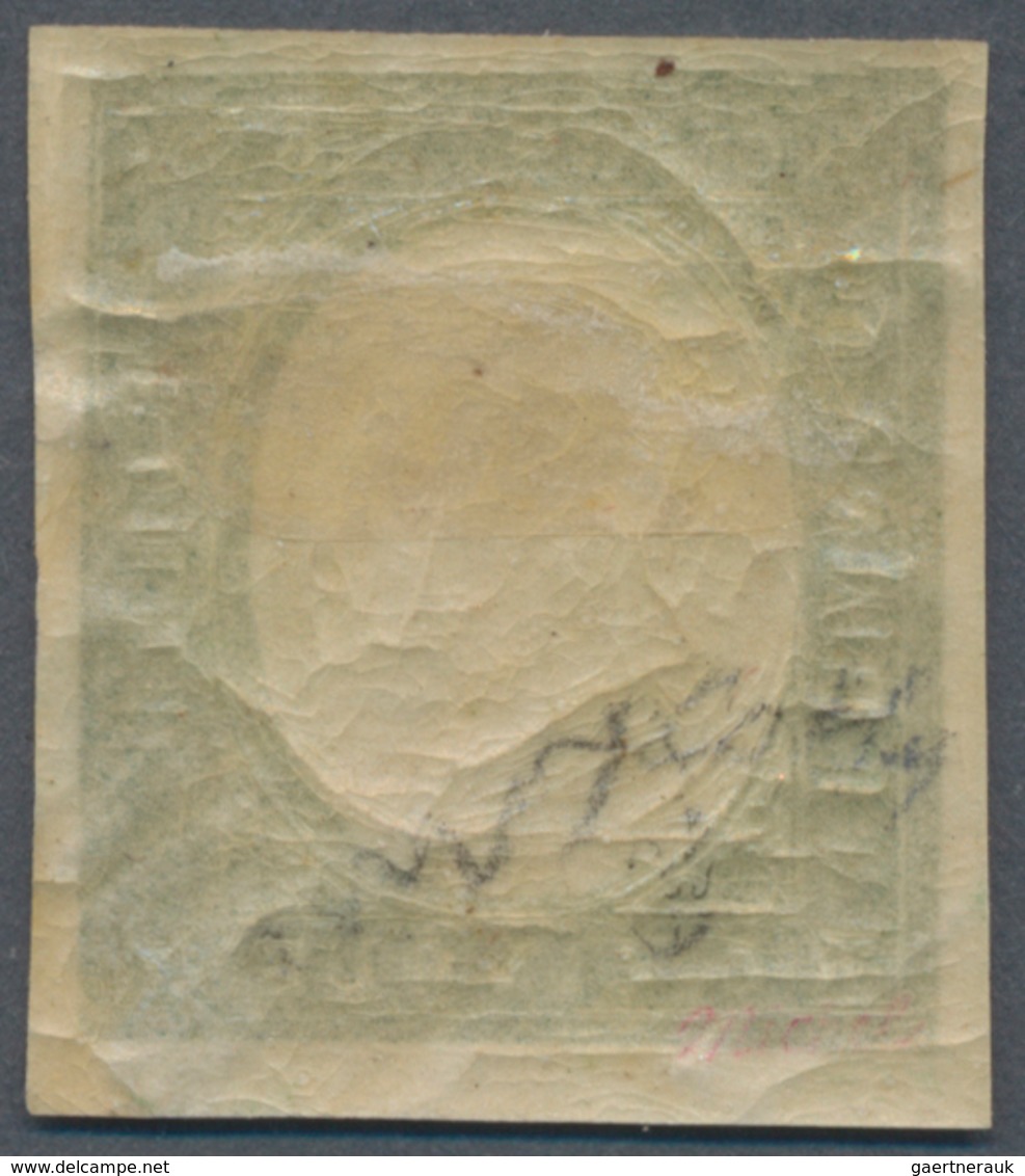 Italien - Altitalienische Staaten: Sardinien: 1854, 5 C Green, Not Issued Stamps Like The 3rd Emissi - Sardaigne