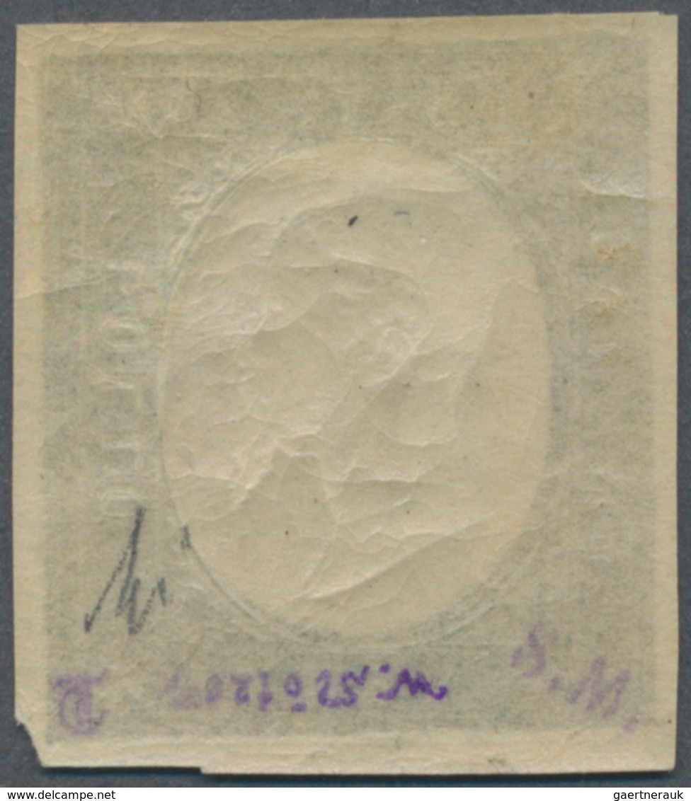 Italien - Altitalienische Staaten: Sardinien: 1854, 20 C. Indigo, Not Issued Stamp (color) In The De - Sardaigne