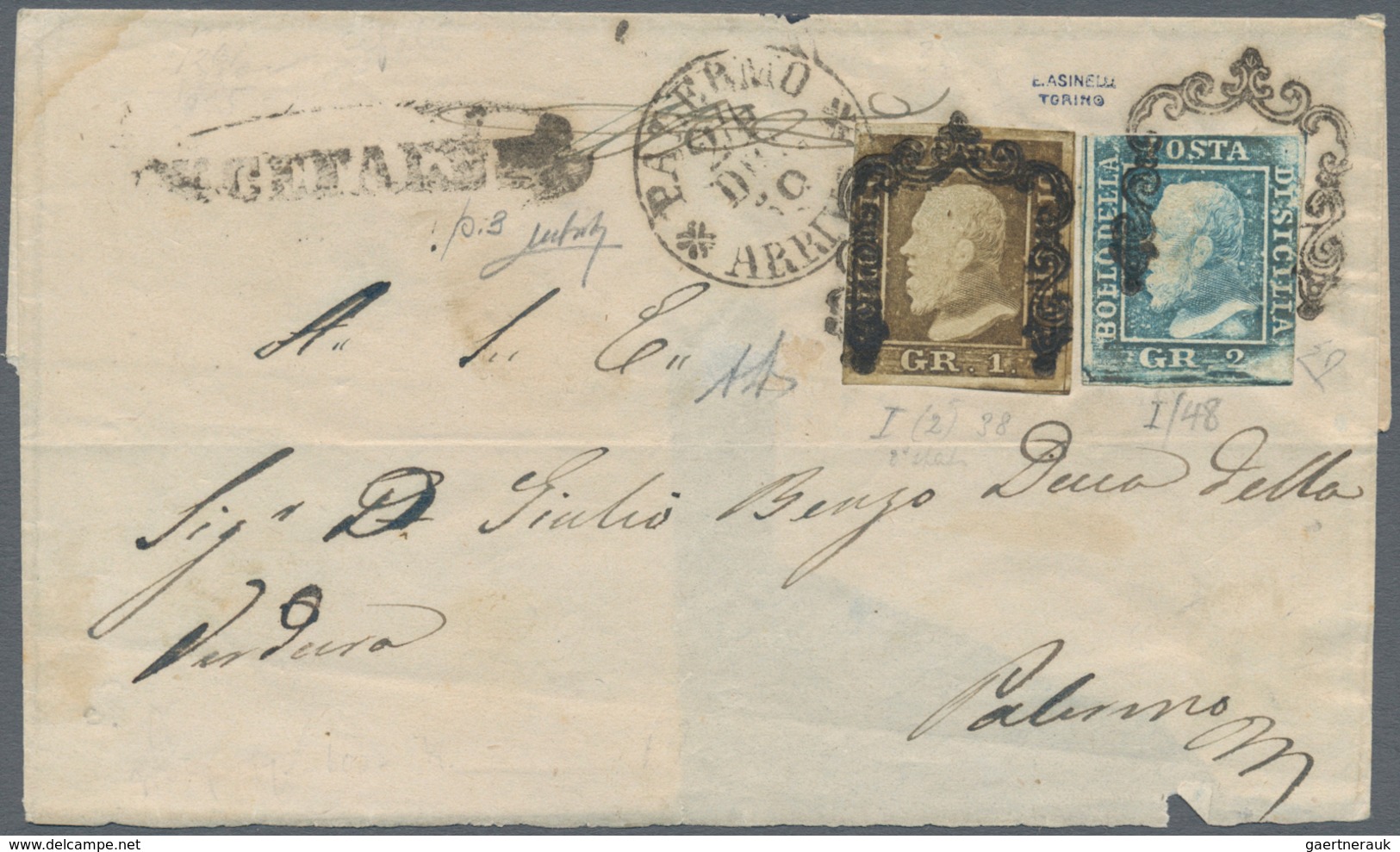 Italien - Altitalienische Staaten: Sizilien: 1859, 1 Grain, Position 38 Of The First Plate, Second S - Sicily
