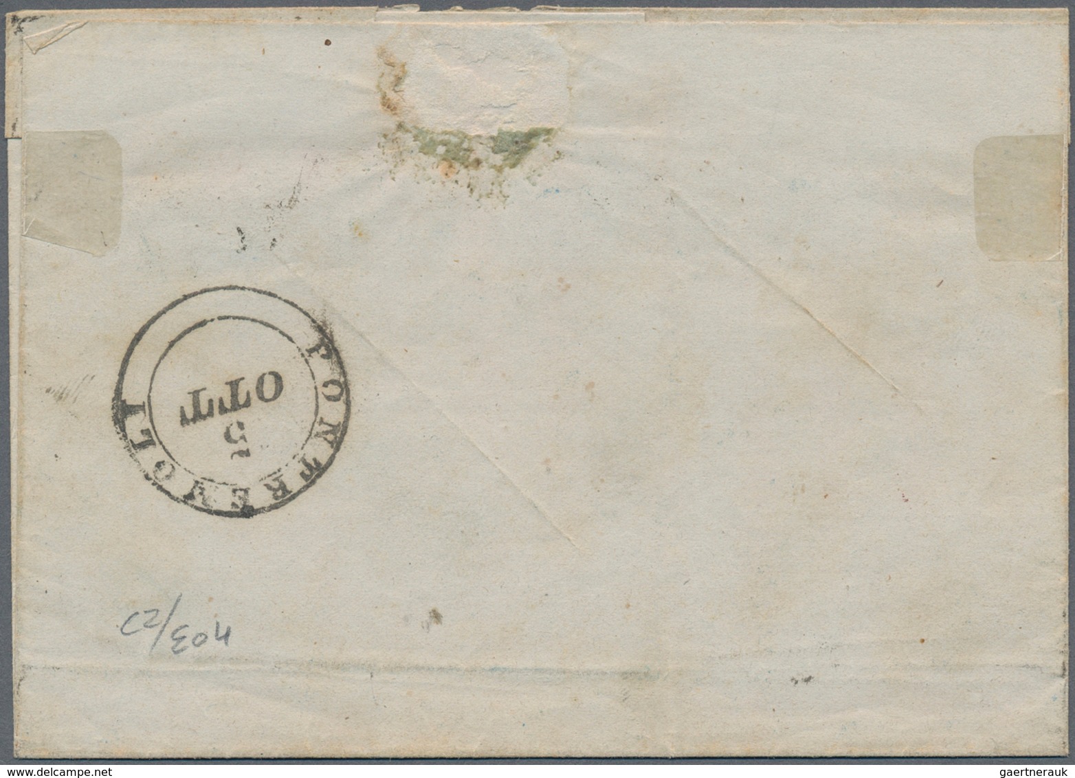 Italien - Altitalienische Staaten: Toscana: 1853, Lion 1 Cr. Carmine, Grey Paper VERTICAL STRIPE OF - Tuscany