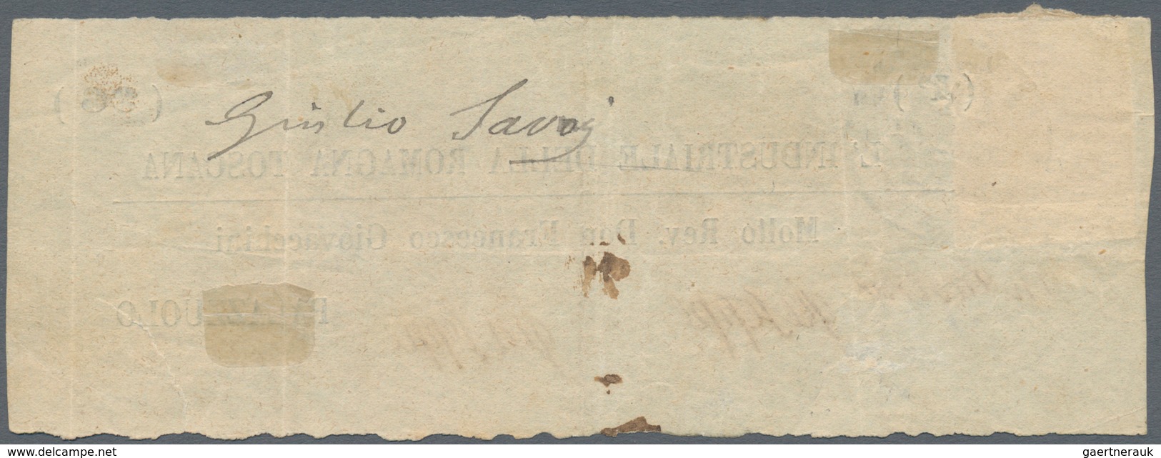 Italien - Altitalienische Staaten: Toscana: 1855: 1 Soldo Ochre, Horizontal Pair On A Wrapper Front - Toscane