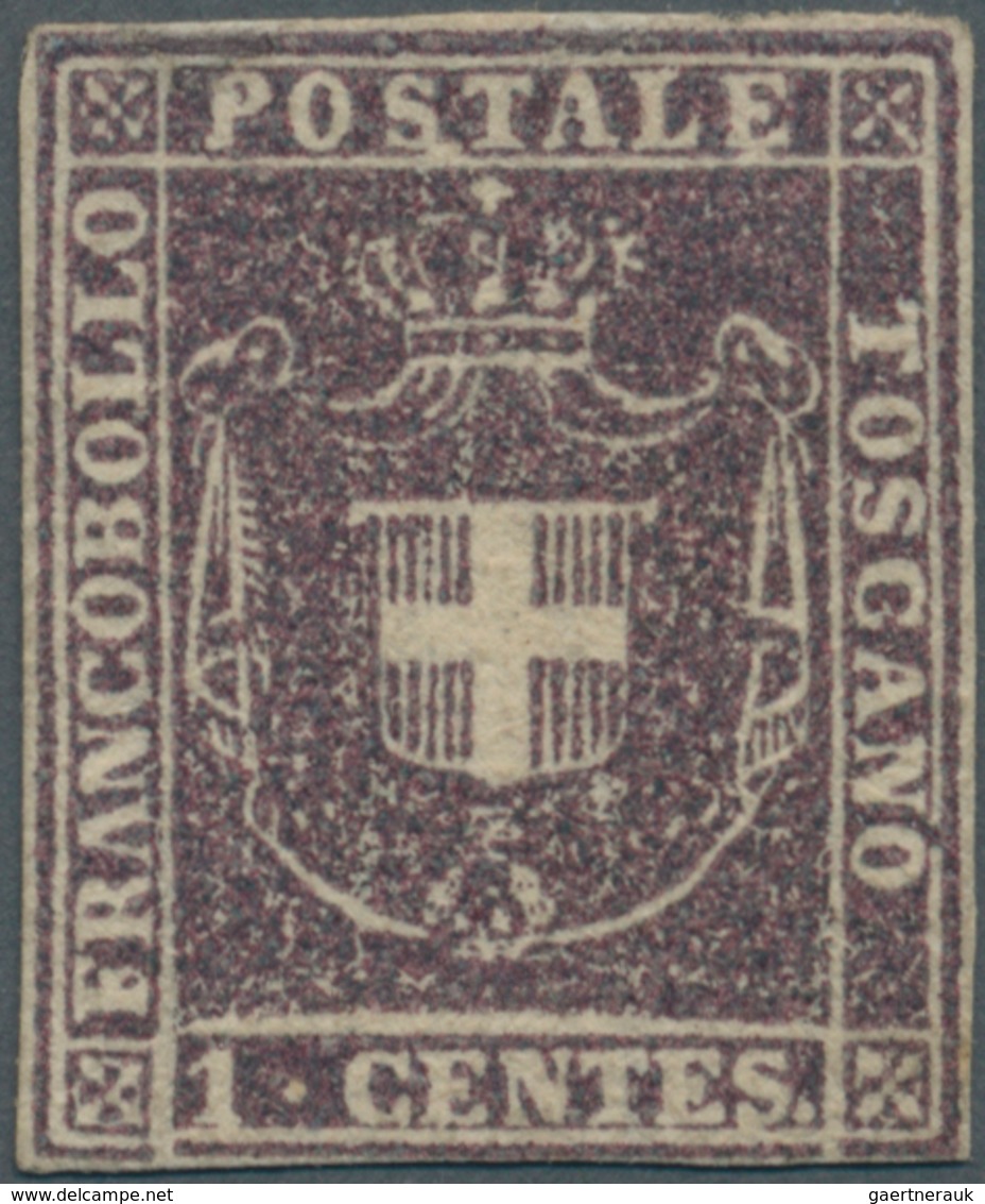 Italien - Altitalienische Staaten: Toscana: 1860, 1c. Brownish Lilac, Fresh Colour, Close Margins Al - Tuscany