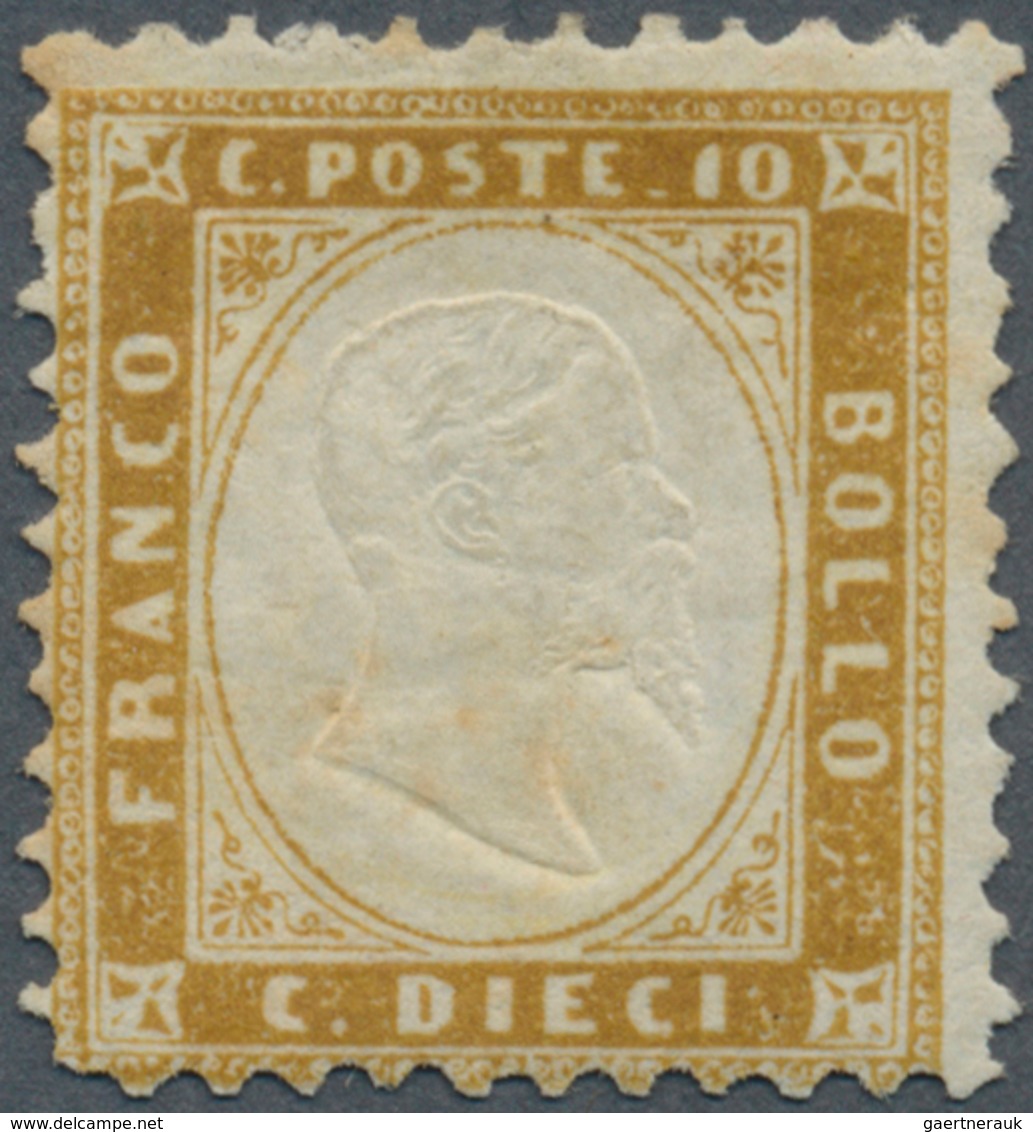 Italien: 1862, 10c. Bistre, Fresh Colour, Normally Perforated, Mint O.g., Slightly Creased And Few T - Ungebraucht