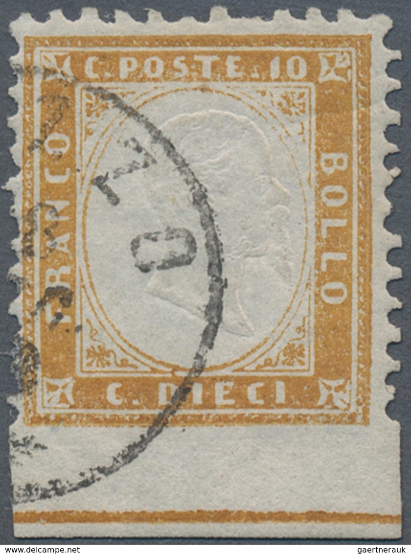 Italien: 1862, 10c. Bistre, Fresh Colour And Mainly Well Perforated With Some Irregular Perfs/creasi - Neufs