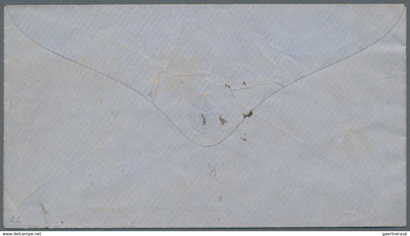 Italien: 1863. Envelope Addressed To France Bearing Italy Yvert 11, 15c Blue (2) Tied By Napoli (Por - Neufs