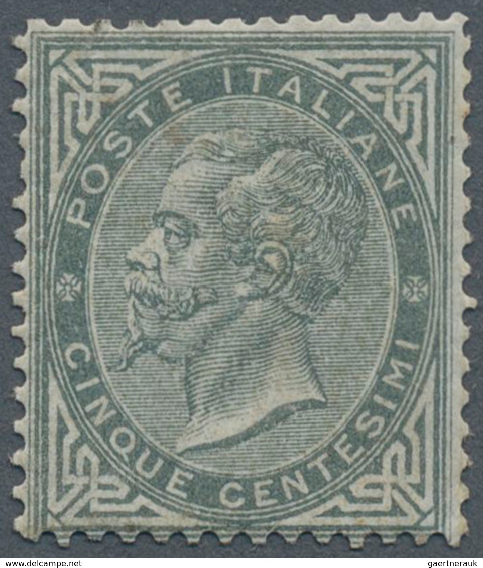 Italien: 1863, 5c. Greyish Olive, London Printing, Fresh Colour, Good Centering, Normally Perforated - Mint/hinged